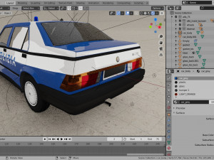 vintage police car alfa romeo 3D-Modell