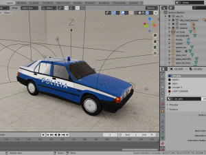 vintage police car alfa romeo 3D-Modell