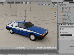 старовинний поліцейський автомобіль alfa romeo 3D Модель