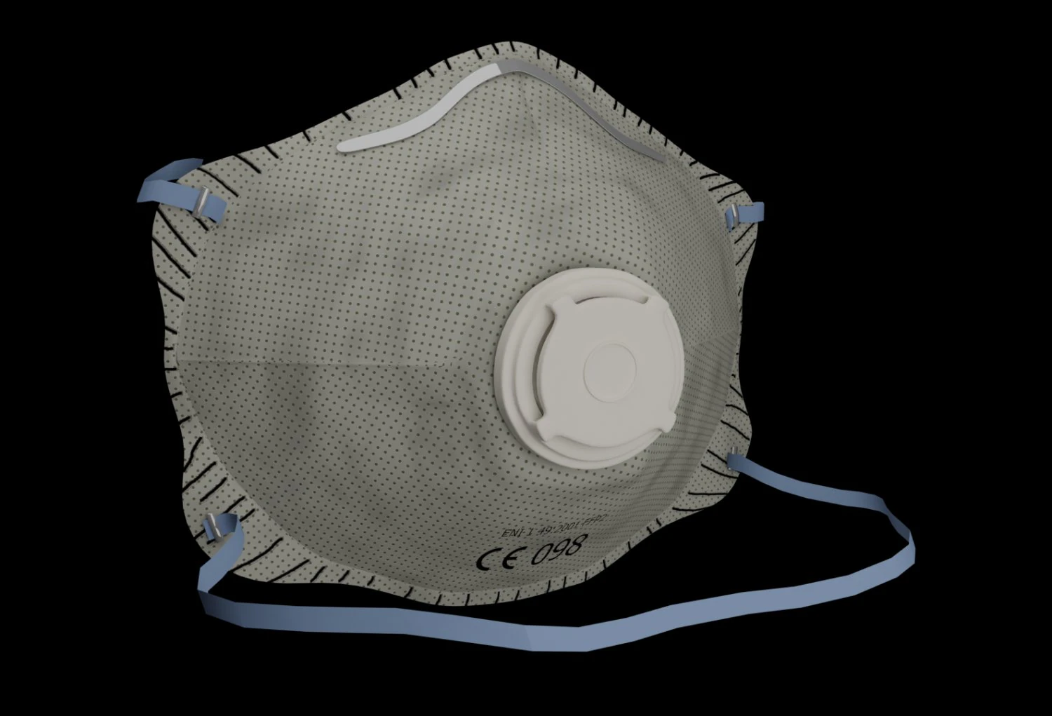 ffp2 mask respirator covid19 protection 3D Model .c4d .max .obj .3ds .fbx .stl .blend
