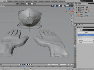 medical gloves and ffp2 protection mask - coronavirus kit 3D Model