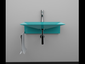 bathroom sink blue 3D Model