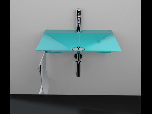 bathroom sink blue 3D Model