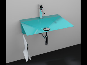 bathroom sink blue 3D Model