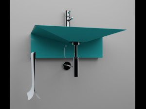 bathroom sink blue 3D Model