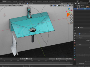bathroom sink blue 3D Model