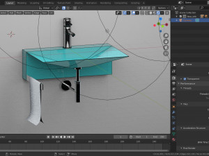 bathroom sink blue 3D Model