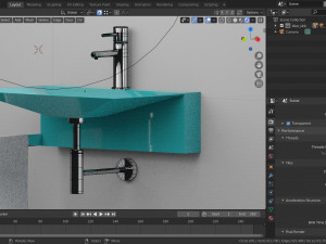 bathroom sink blue 3D Model