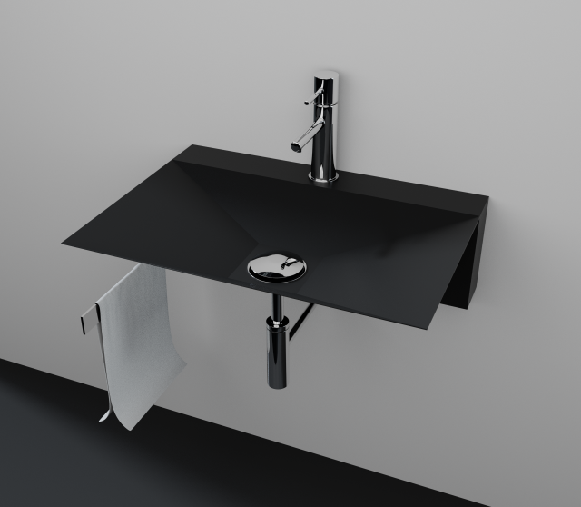 sink bathroom black 3D Model .c4d .max .obj .3ds .fbx .stl .blend 
