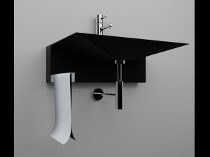 sink bathroom black 3D Model