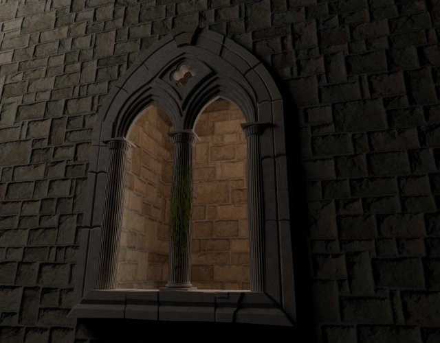 medieval mullioned window 3D 模型 .c4d .max .obj .3ds .fbx .stl .blend 