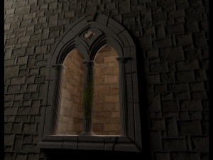 medieval mullioned window 3D Model