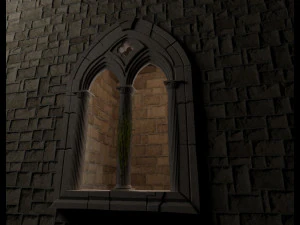 중세 멀리언 창 3D 모델