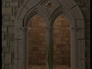 medieval mullioned window 3D Model