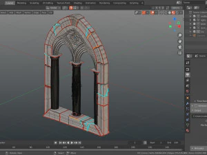 medieval mullioned window 3D Model