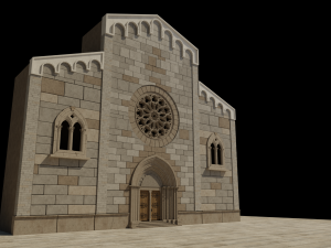 church medieval facade 3D 모델