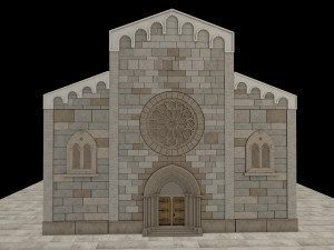 church medieval facade Model 3D