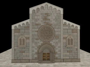 church medieval facade 3D Model