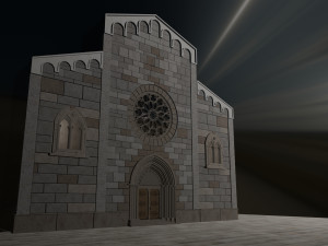 church medieval facade Model 3D