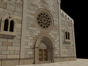 church medieval facade Model 3D