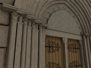 church medieval facade Model 3D