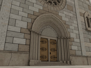 church medieval facade Model 3D