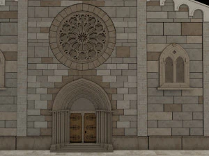 church medieval facade 3D Model