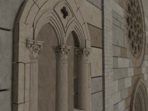 church medieval facade Model 3D