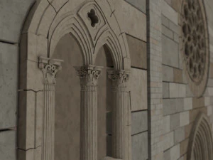 church medieval facade 3D Model