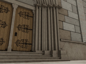 church medieval facade Model 3D