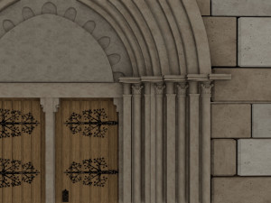 church medieval facade Model 3D
