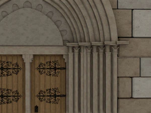 church medieval facade 3D Model