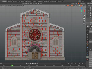 church medieval facade Model 3D