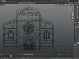 church medieval facade 3D Model