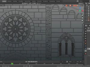 church medieval facade 3D Model