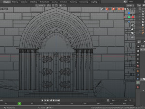 church medieval facade Model 3D