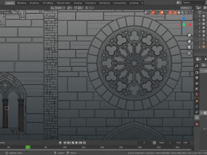 church medieval facade Model 3D