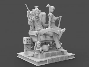 joker and harley 3D Print Model