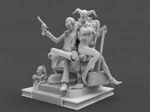 joker and harley 3D 프린트 모델
