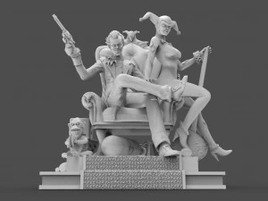 joker and harley 3D Print Model