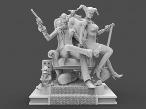 joker and harley 3D Print Model