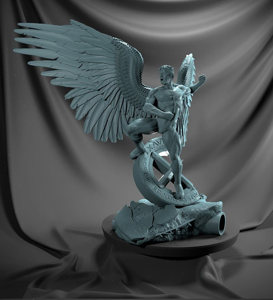 angle x -man washed 3D Print Model .c4d .max .obj .3ds .fbx .stl .blend 