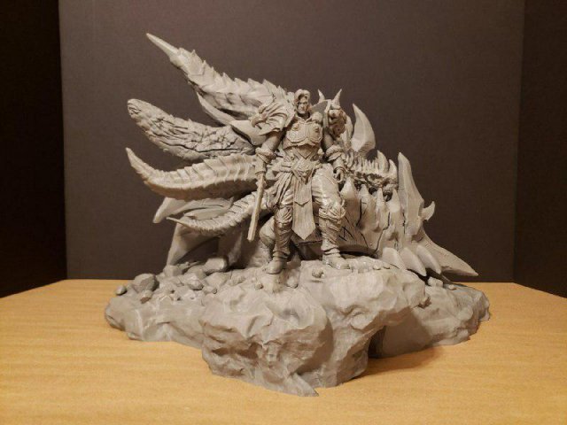 warrior varian whit dragon skull 3D Принт Модель .c4d .max .obj .3ds .fbx .stl .blend 