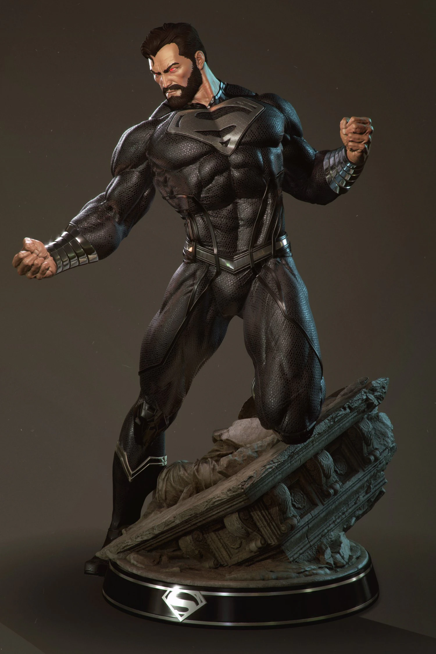 black superman 3D Print Model .c4d .max .obj .3ds .fbx .stl .blend 