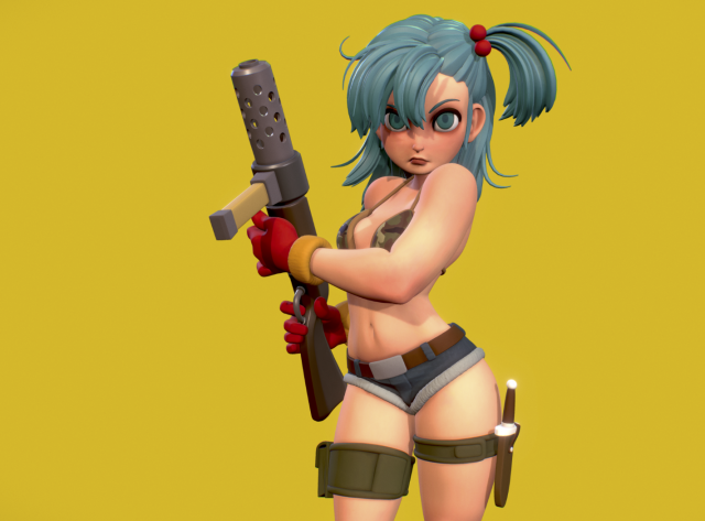 bulma-dragon ball z 3D 模型 .c4d .max .obj .3ds .fbx .stl .blend 