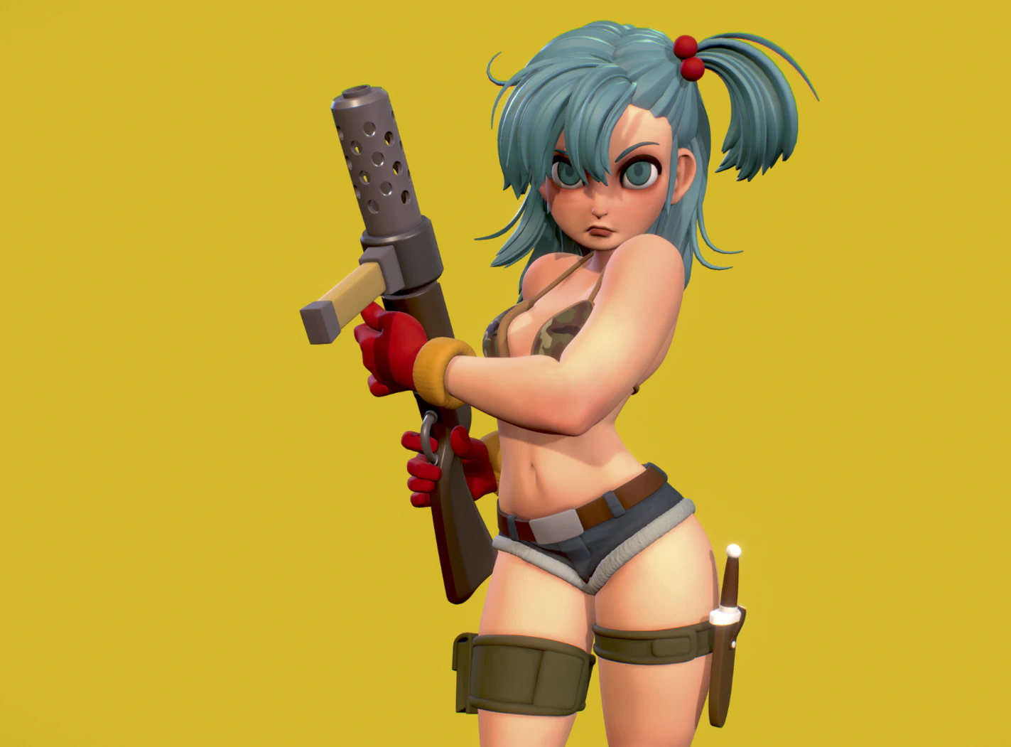 bulma-dragon ball z 3D Model .c4d .max .obj .3ds .fbx .stl .blend 