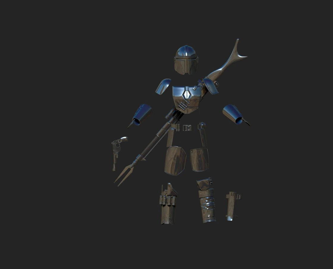 the mandalorian - full armor and 3D Model .c4d .max .obj .3ds .fbx .stl .blend 