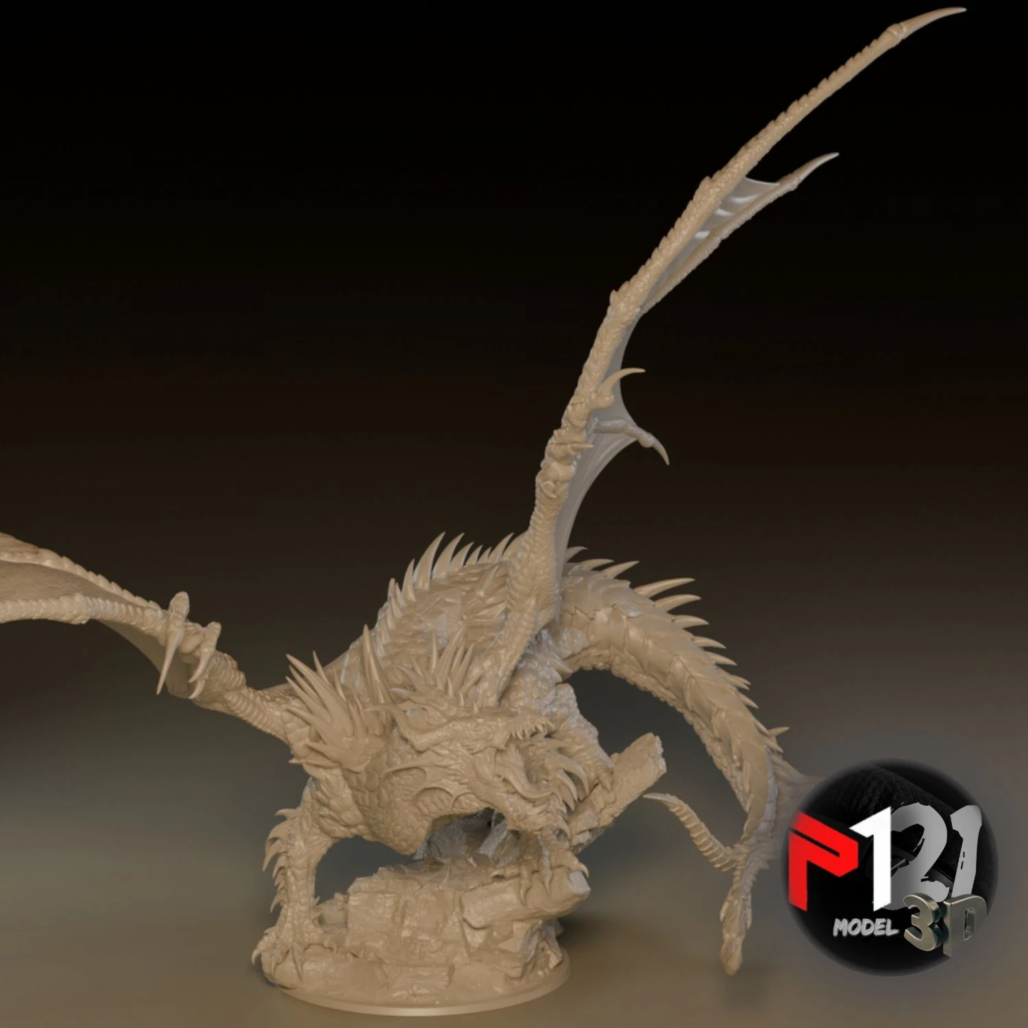 DRAGON TIAMAT ONE HEAD 3D Print Model .c4d .max .obj .3ds .fbx .stl .blend