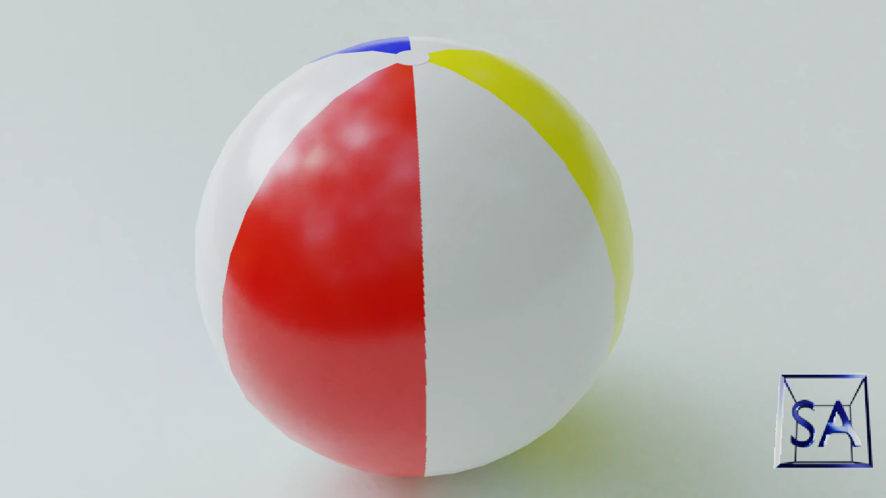 low poly rigged beach ball 3D Model .c4d .max .obj .3ds .fbx .stl .blend