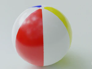 pallone da spiaggia truccato in poly basso Modello 3D